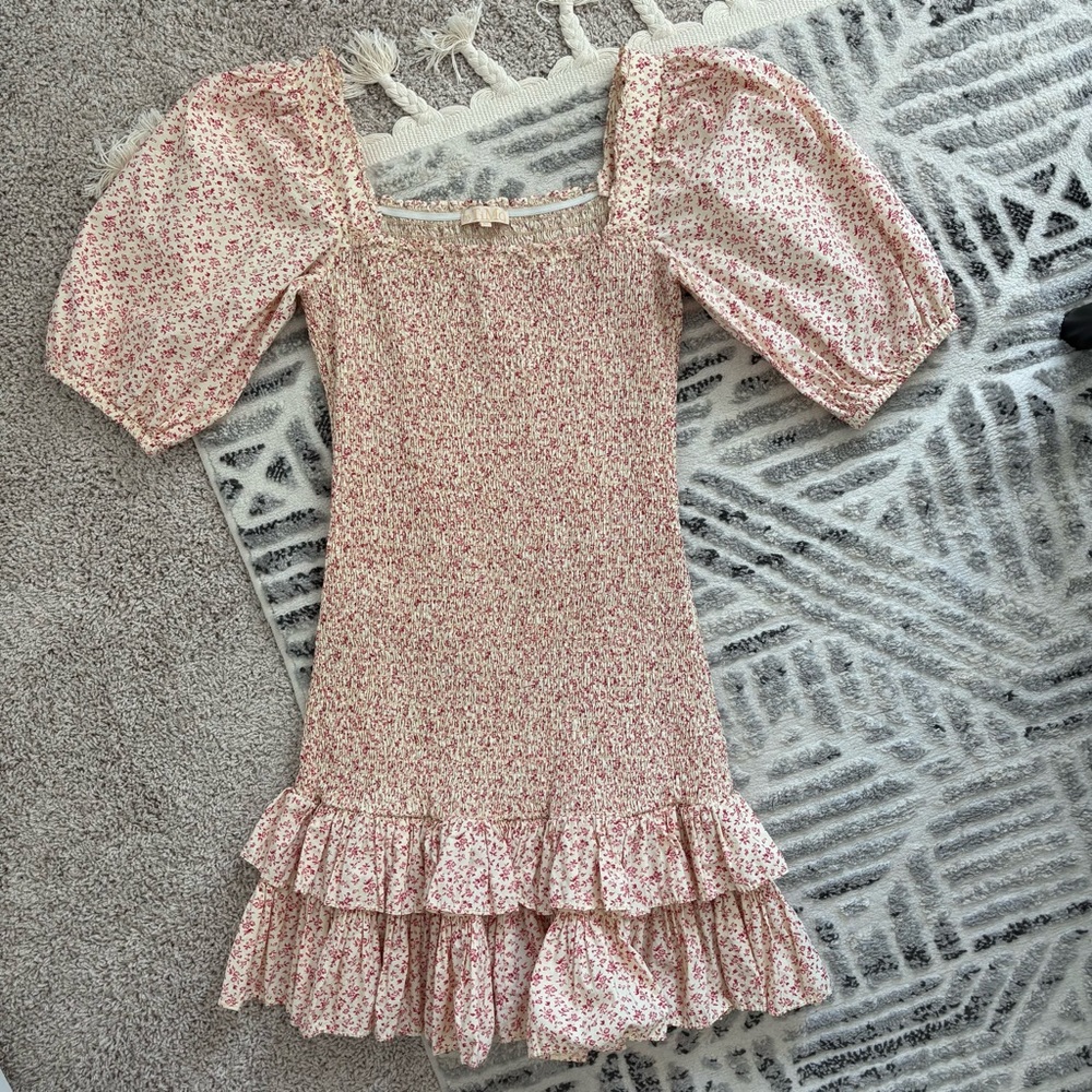 ByTiMo smocked floral puff sleeve dress size M - Picture 8 of 11